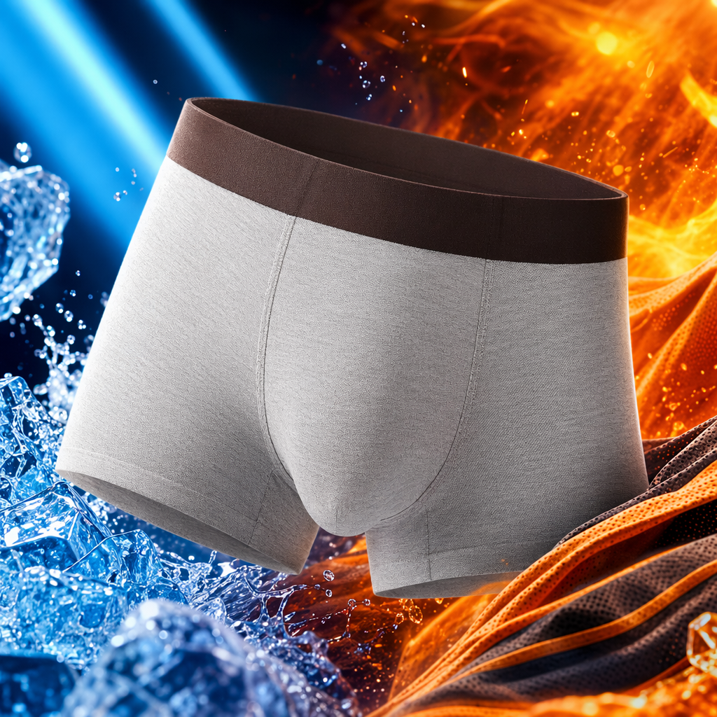 Grey pure cotton men's underwear with flat corners, comfortable, breathable and simple basic style Specification image