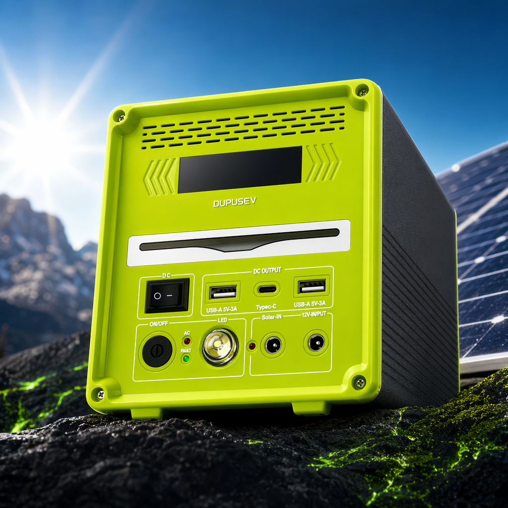 Green portable power bank, large-capacity, lightweight and fast-charging mobile power bank, essential for outdoor travel Specification image