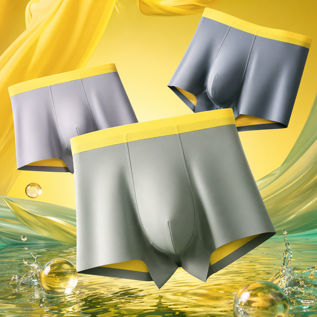 Grey pure cotton men's underwear, comfortable and breathable, with flat corners at the four corners Specification image