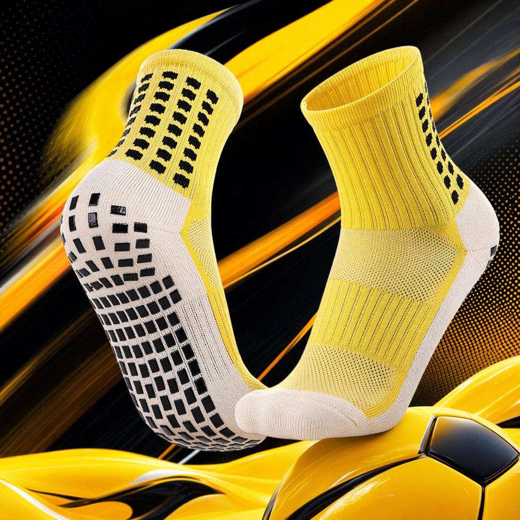 Yellow sports socks made of breathable, sweat-absorbent and elastic cotton, unisplus-style Specification image