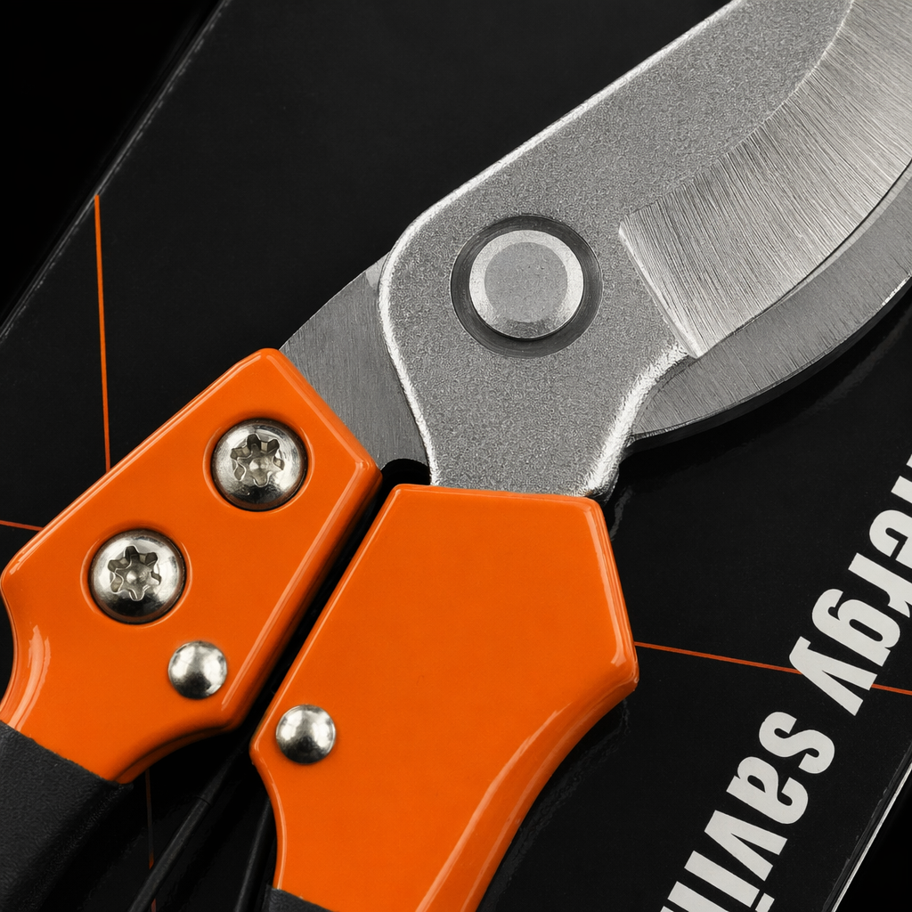 Orange and black striped garden scissors, high-carbon steel sharp pruning shears, garden hand pruning tools Application Scenario