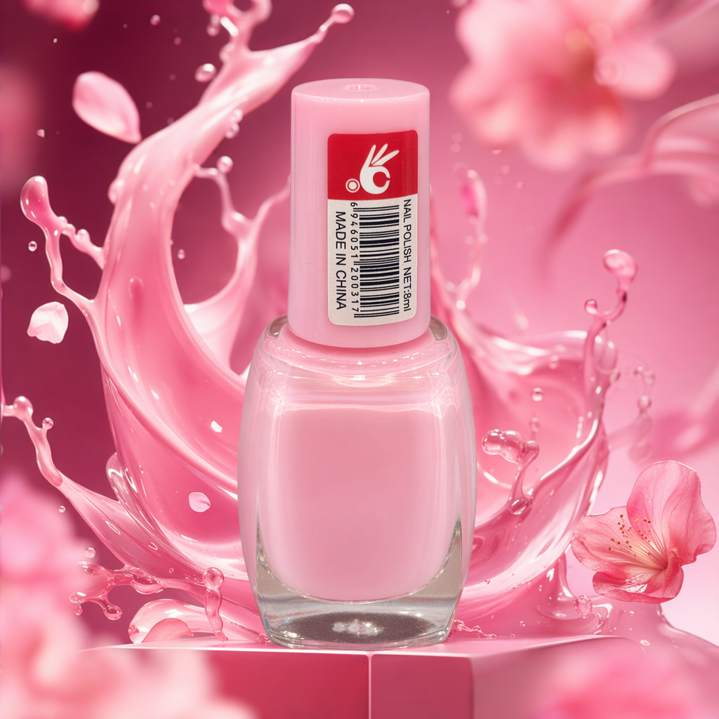Pink nail polish, long-lasting color display, quick-drying nail oil Specification image