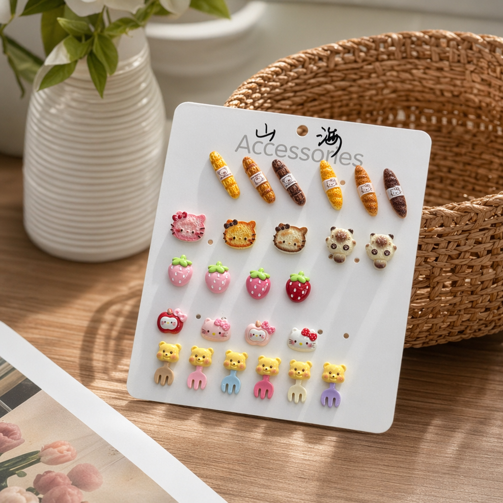 White card cartoon accessories with a metallic texture for hand journal decoration details Picture