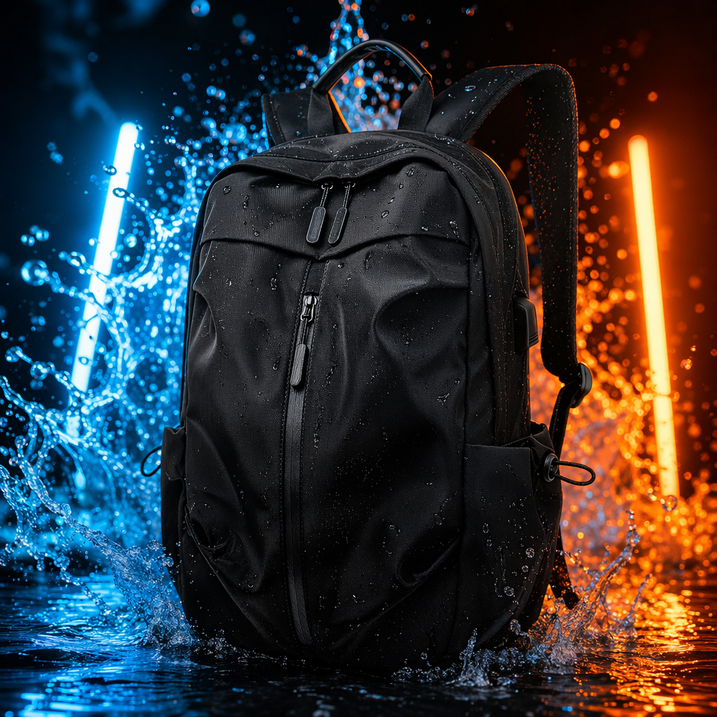 Black nylon wear-resistant commuting backpack, lightweight and pressure-resistant, specially designed for students and office workers Specification image