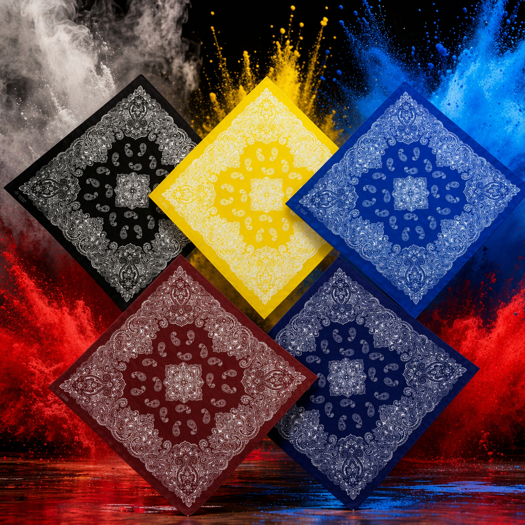 The five-color Paisley patterned silk handkerchief is light, breathable, fashionable and versatile Specification image