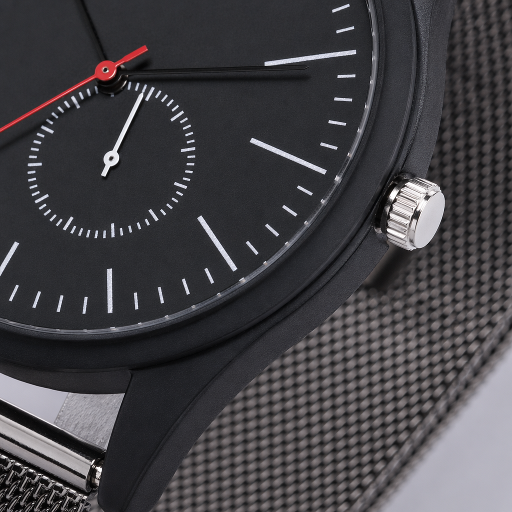 Black dial men's quartz watch, waterproof and luminous, simple business casual Application Scenario