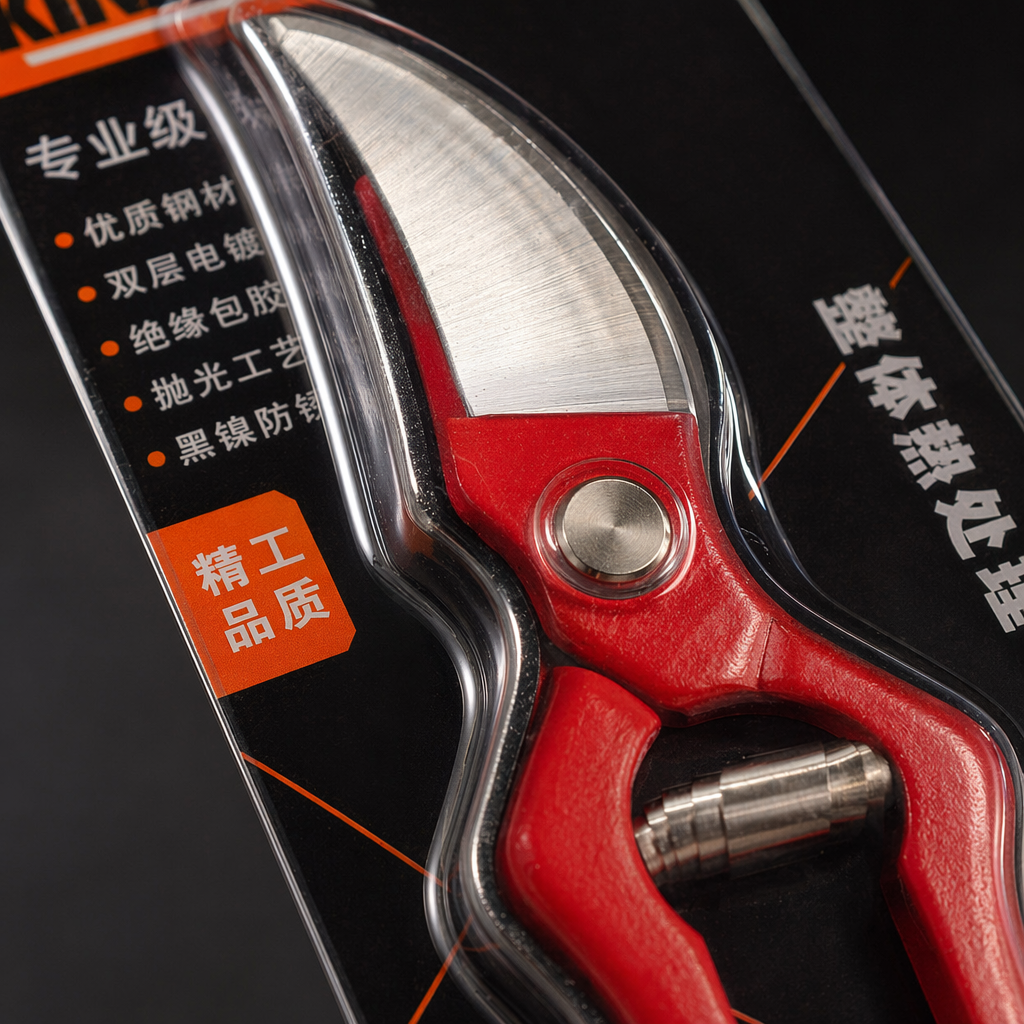 Red handle garden scissors, stainless steel sharp pruning shears, household gardening tools Application Scenario