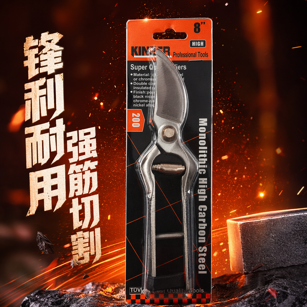 Silver garden scissors made of high-carbon steel are sharp and effortless for pruning flowers, trees and bonsai Specification image