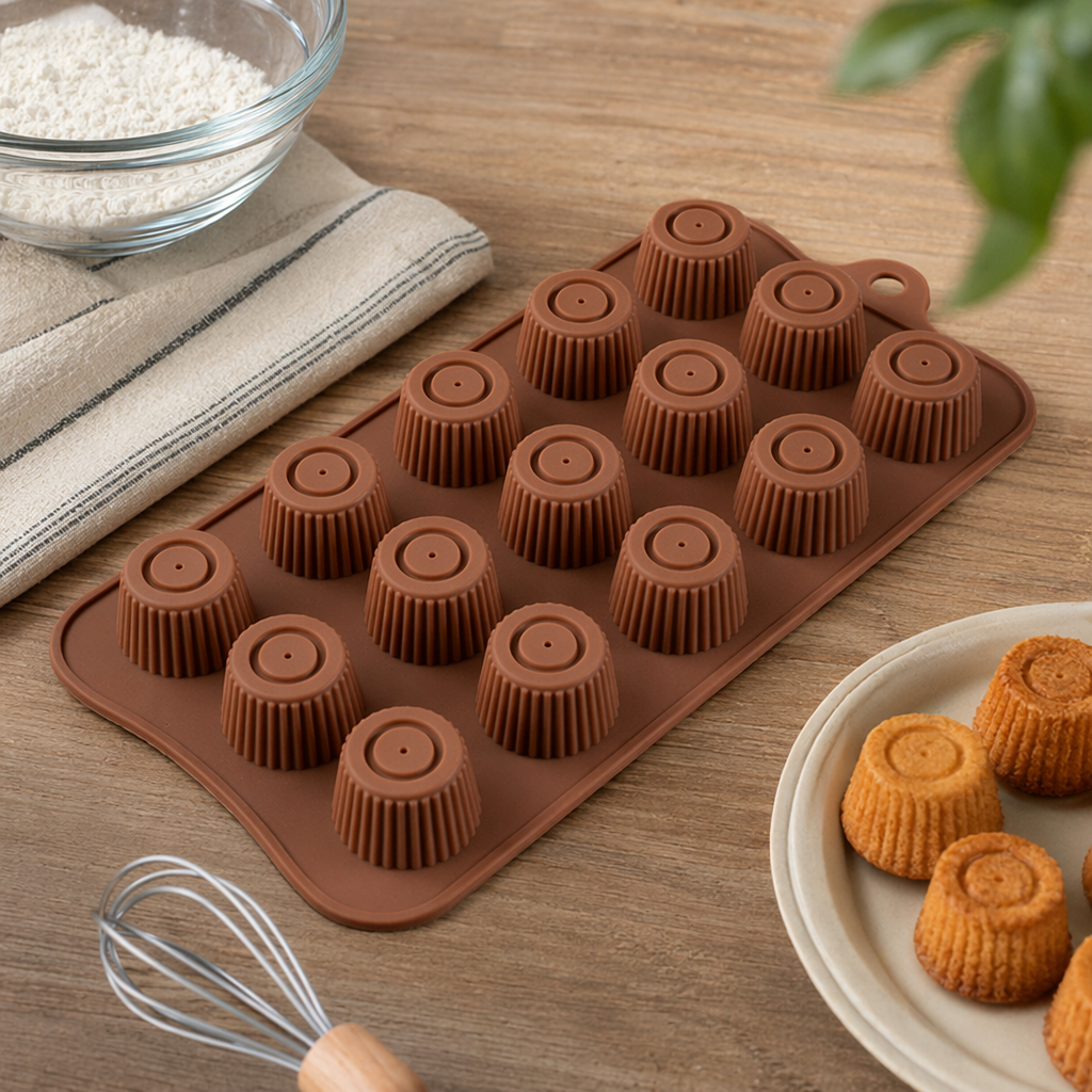 Brown silicone cake mold, specially designed for baking, high-temperature resistant, food-grade household use details Picture