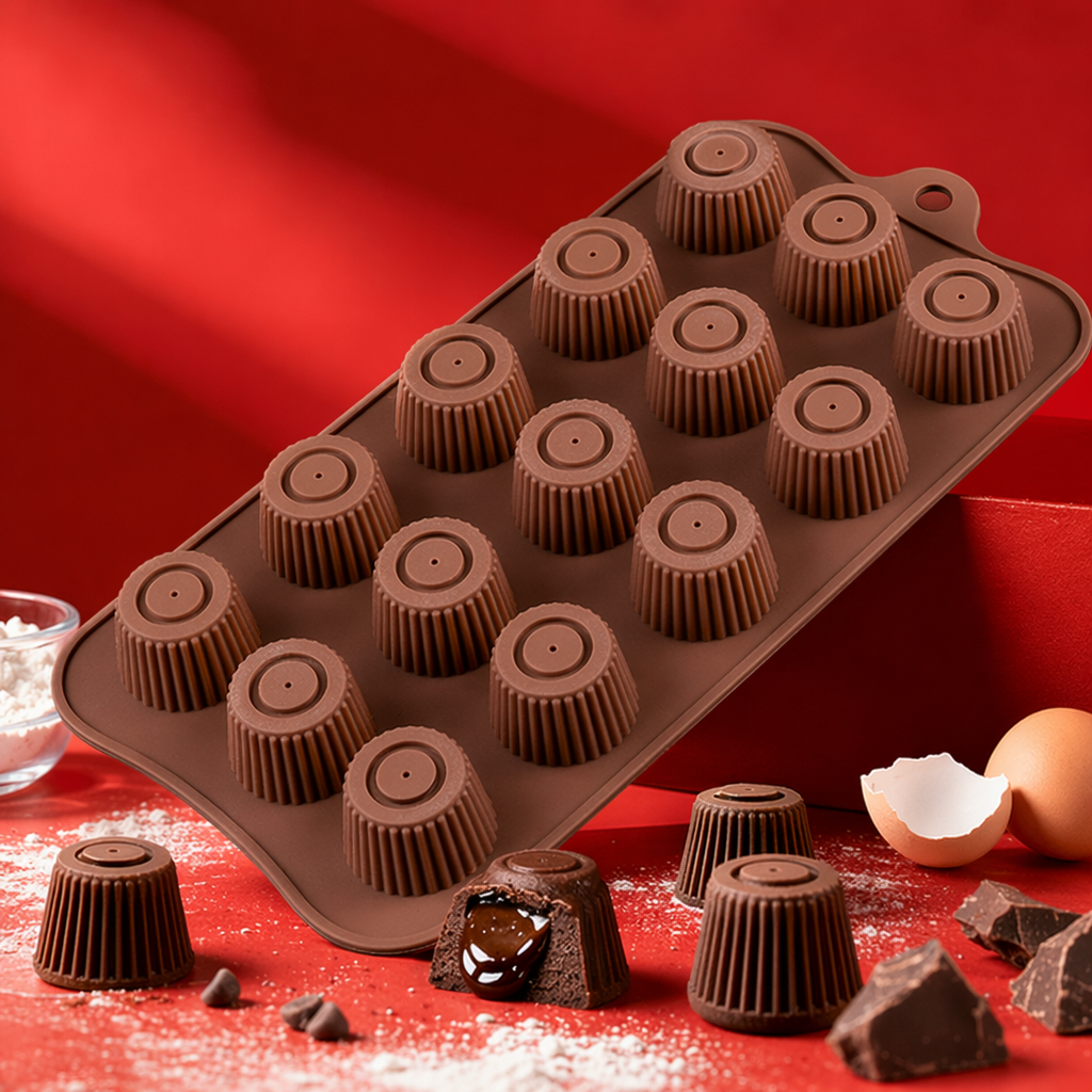 Brown silicone cake mold, specially designed for baking, high-temperature resistant, food-grade household use Specification image