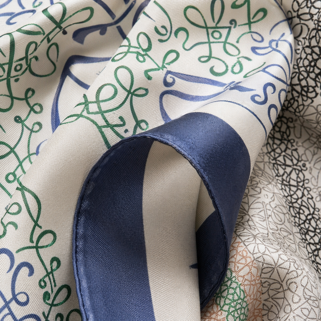 Colorful printed silk scarves are light, breathable and suitable for all seasons as women's accessories Application Scenario