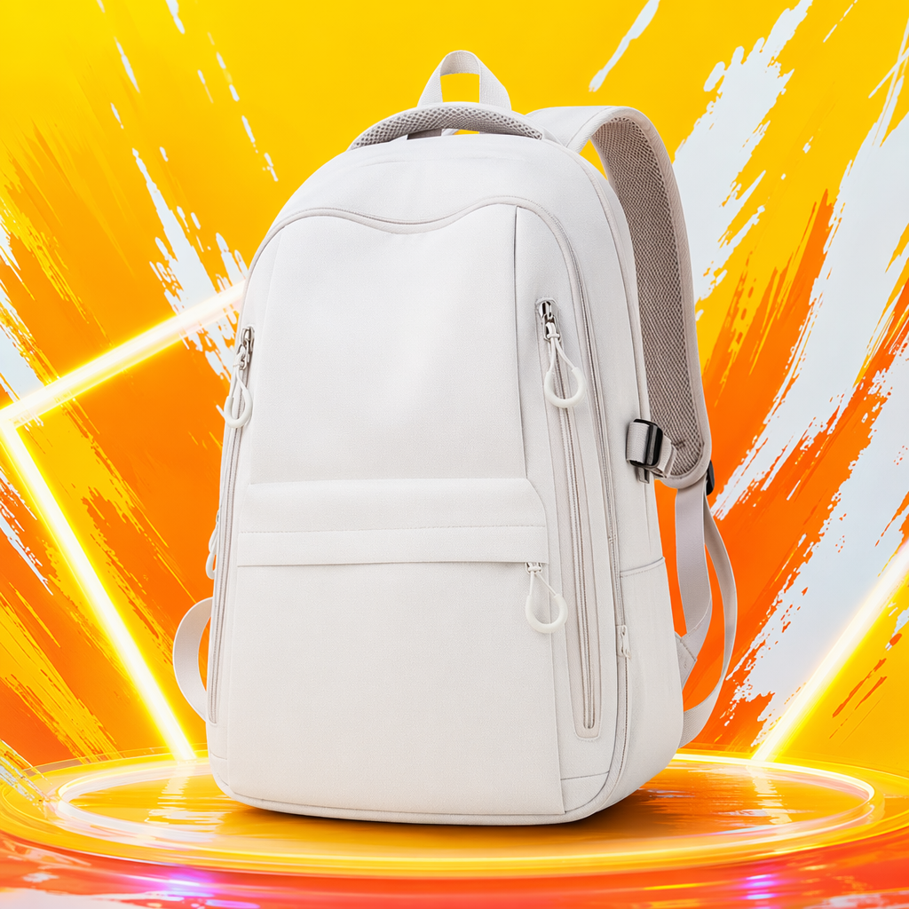 This light grey backpack is simple, fashionable and has a large capacity for student commuting and leisure Specification image
