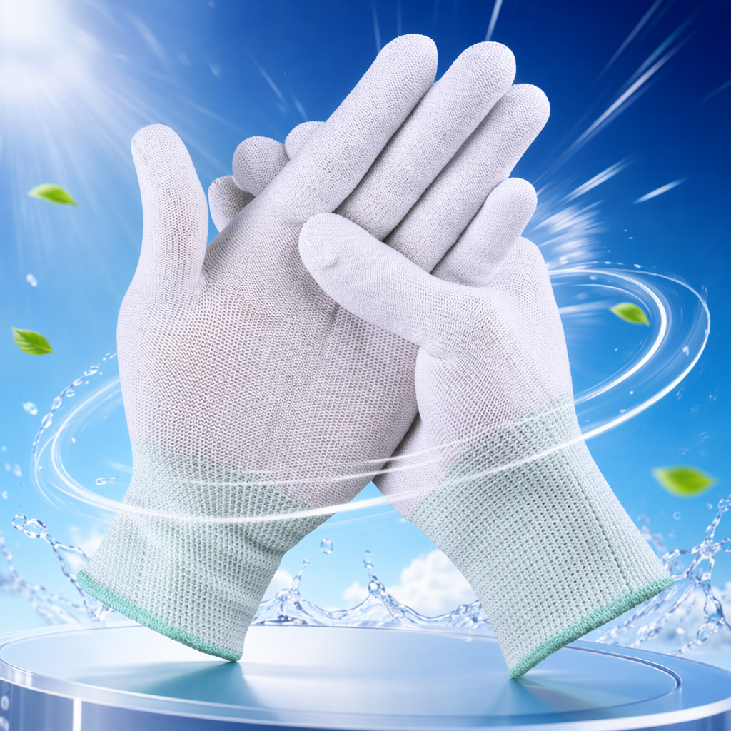 Pure cotton white gloves, breathable and anti-slip for both men and women, work and household protective gloves Specification image