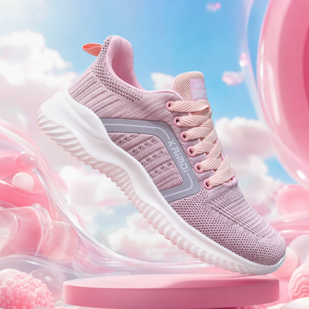 Pink sports shoes for women, casual, versatile, lightweight and breathable running shoes Specification image
