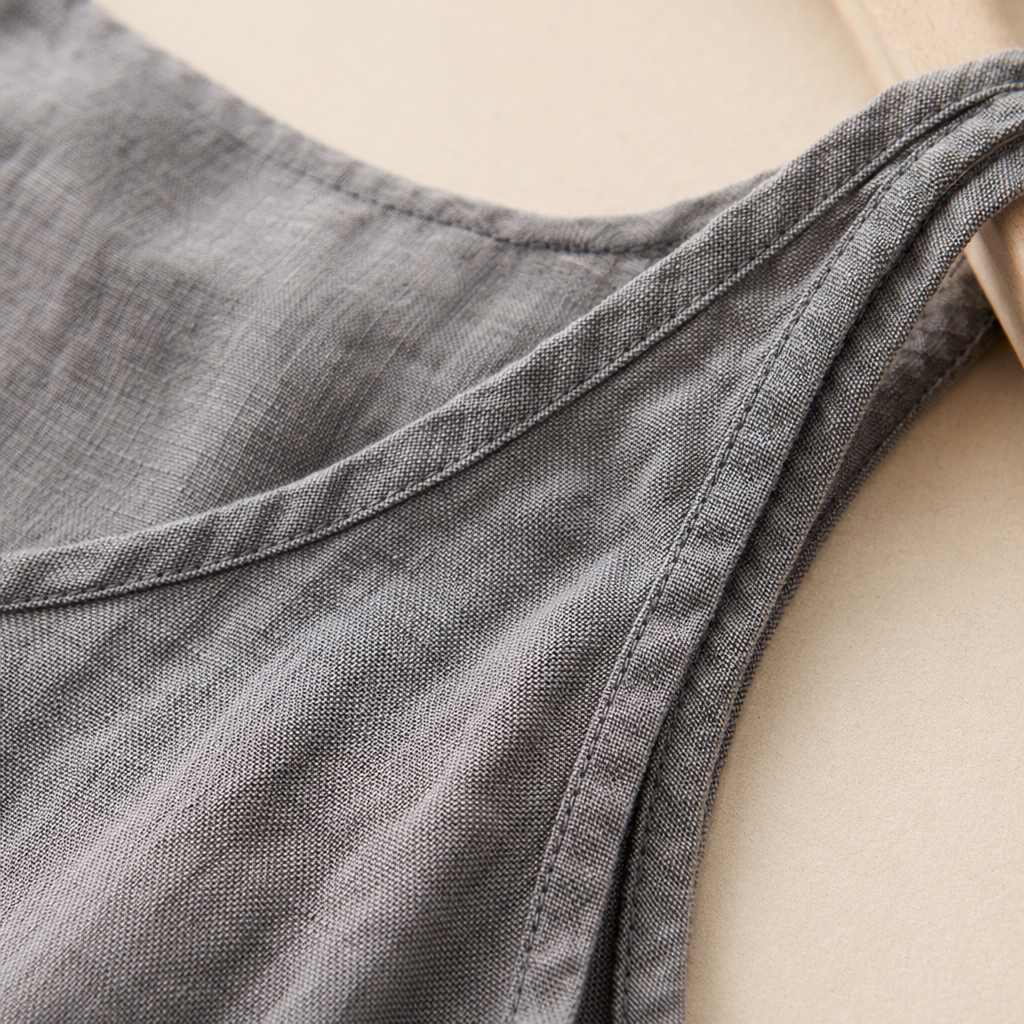Grey halter top for women, pure cotton, slimming and form-fitting inner layer, summer thin style Application Scenario