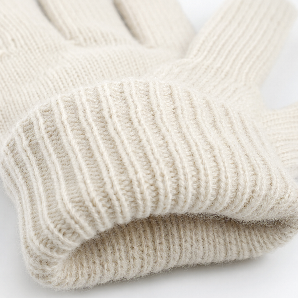 The off-white pure cotton yarn gloves are warm, breathable, hand-woven, soft and skin-friendly Application Scenario