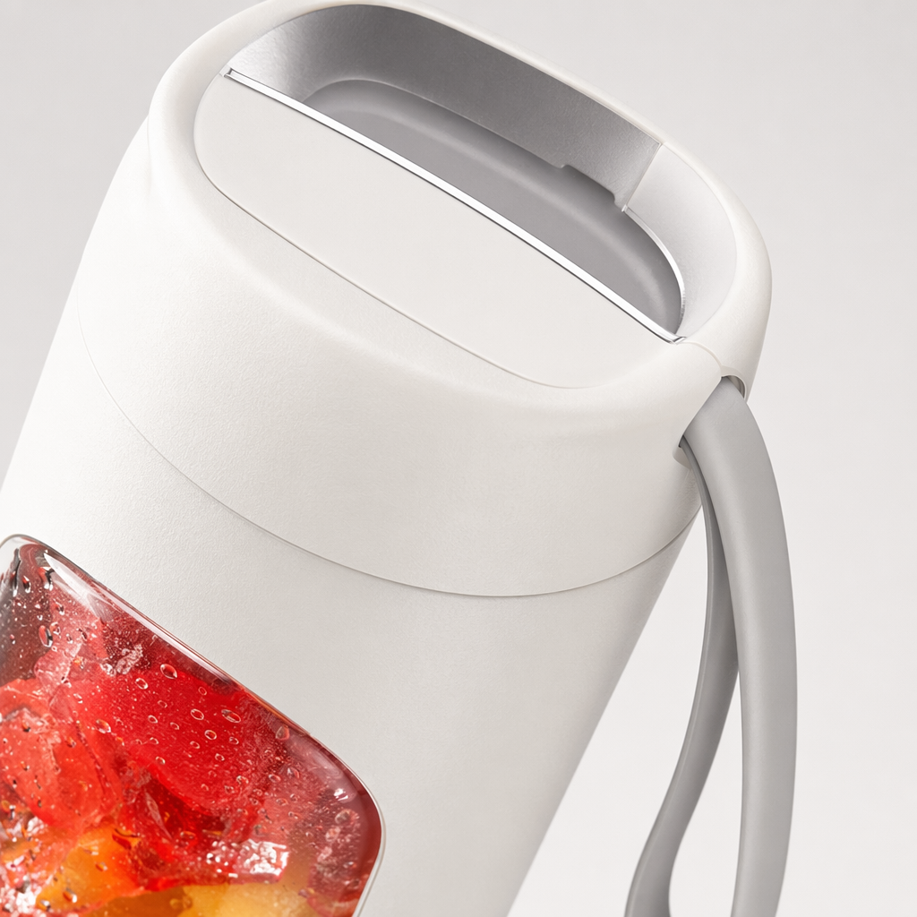 Grey and white dual-color portable juicer, home mini wireless rechargeable juicer Application Scenario
