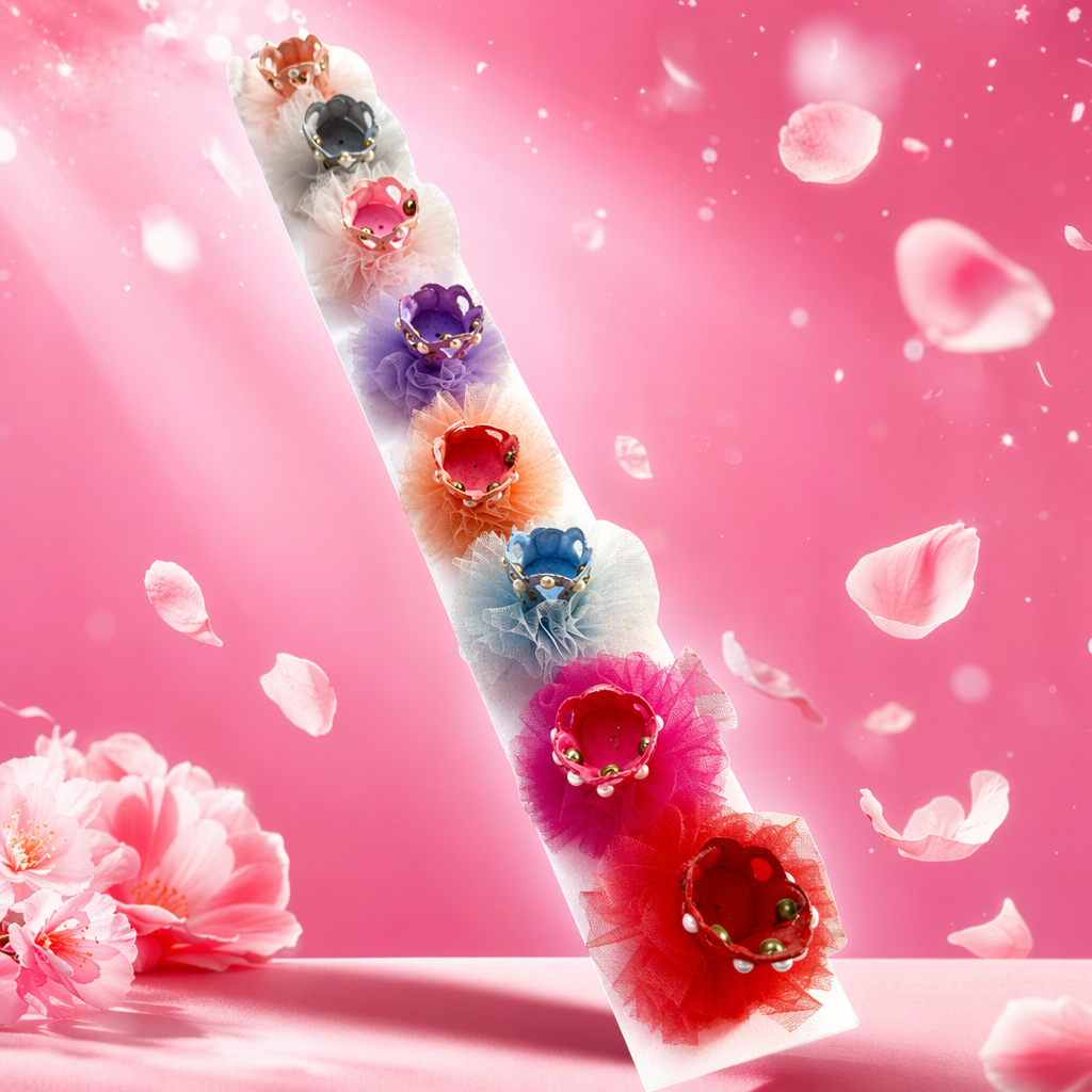 The colorful chiffon dress hair accessory for a girl's birthday party is light, fluffy, sweet and cute Specification image
