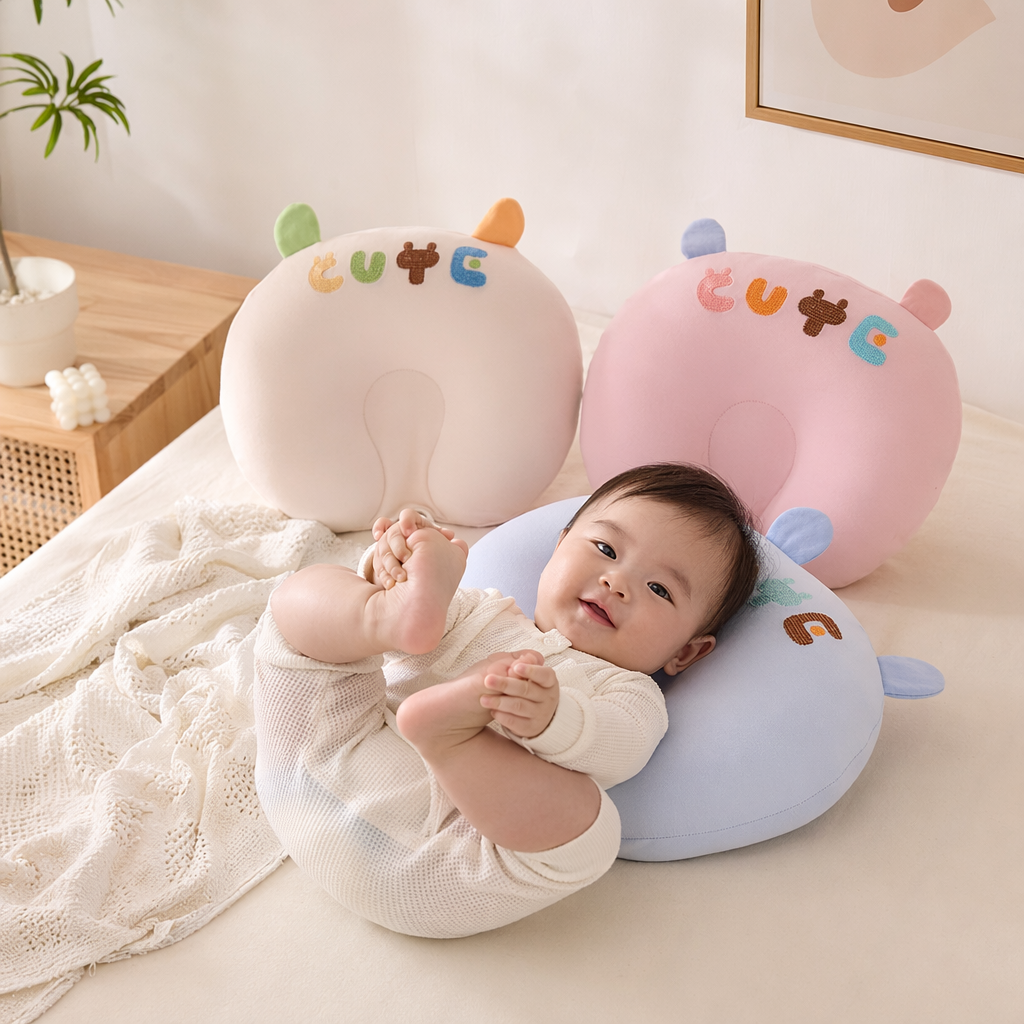 Colorful U-shaped bean sprout pillow, cervical support memory foam pillow, home and office midday rest pillow details Picture