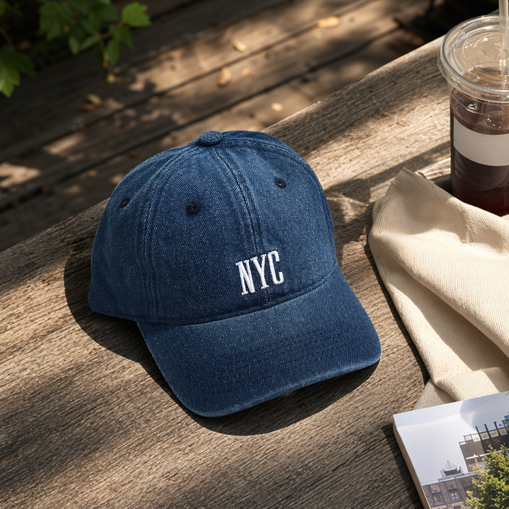 The blue denim baseball cap is casual and versatile, providing shade and sun protection for both men and women details Picture