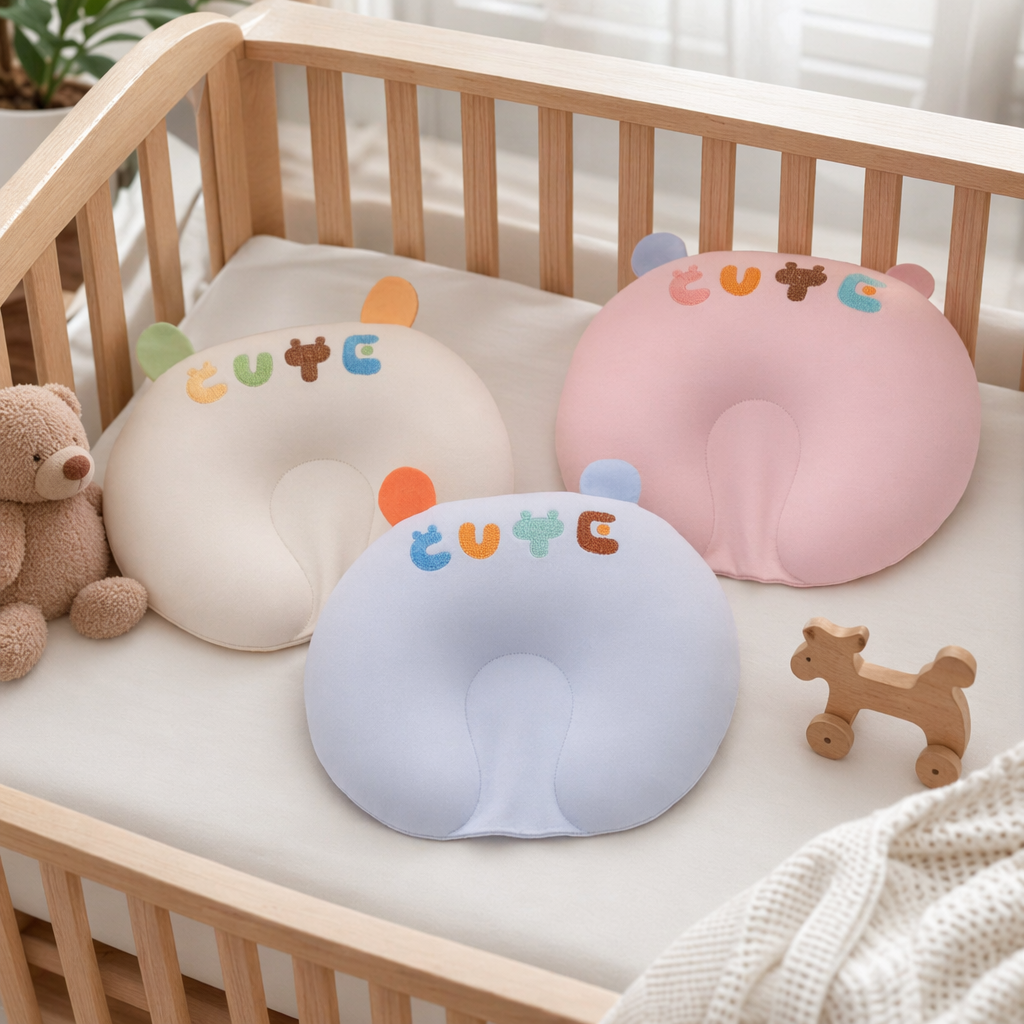 Colorful U-shaped bean sprout pillow, cervical support memory foam pillow, home neck protection pillow details Picture