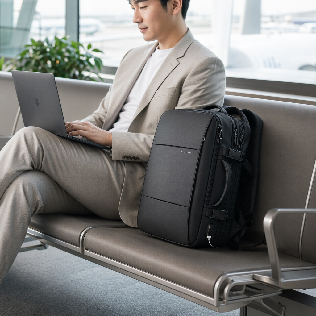 Black backpack, large-capacity, lightweight student commuting travel backpack, unisplinguous details Picture