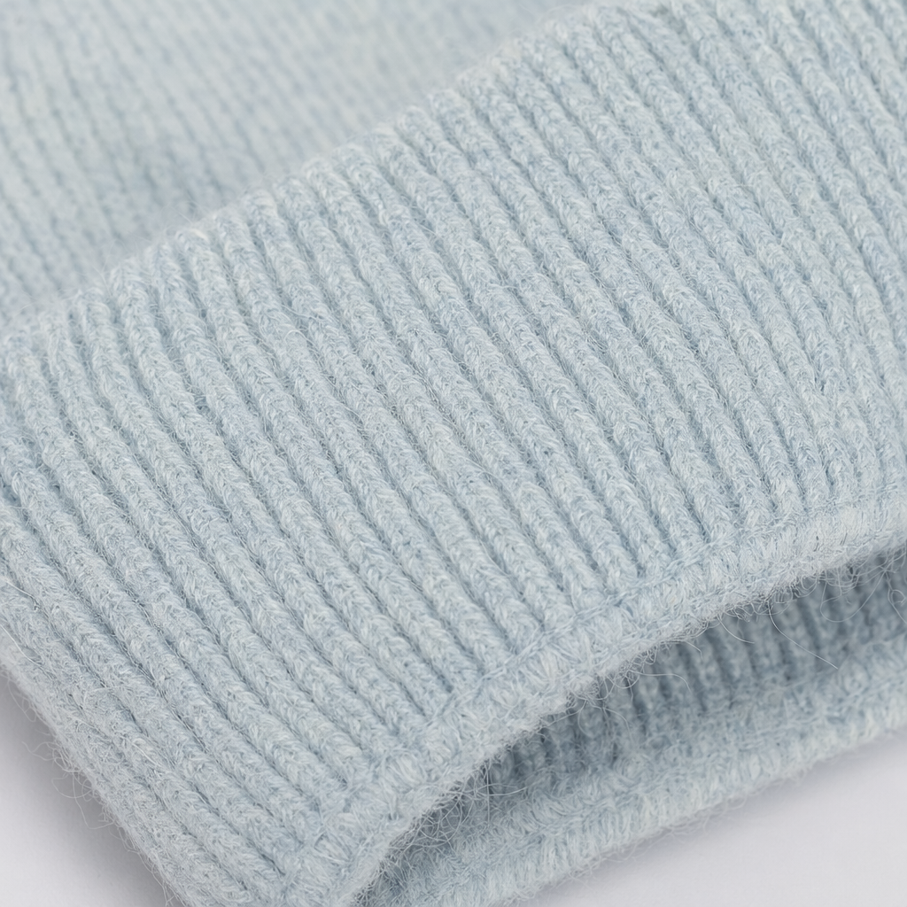 Light blue pure cotton knitted cap, unisex warm woolen cap Application Scenario