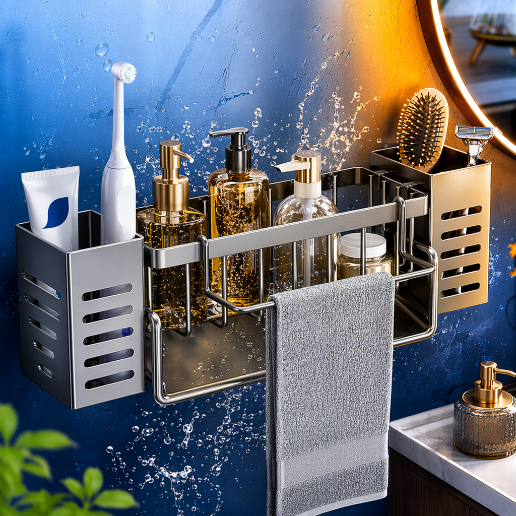 The silver metal multi-layer storage rack for the living room and bedroom is simple, modern, load-bearing and durable Specification image