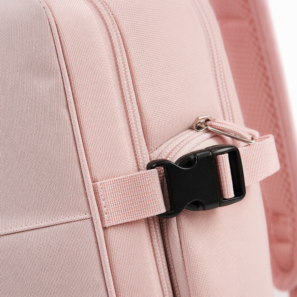 Pink, simple and fashionable student backpack, suitable for both men and women, lightweight and large-capacity commuter travel bag Application Scenario