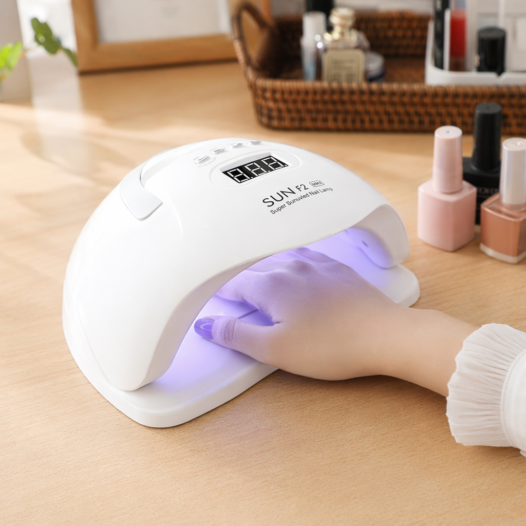 White nail art lamp, UVLED light therapy lamp, nail dryer, 36W fast drying, silent and portable details Picture