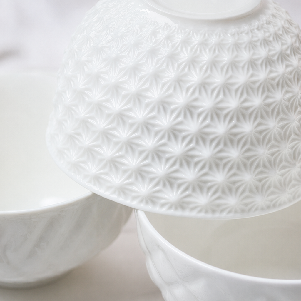 White textured ceramic tableware set, simple Nordic style for home use Application Scenario