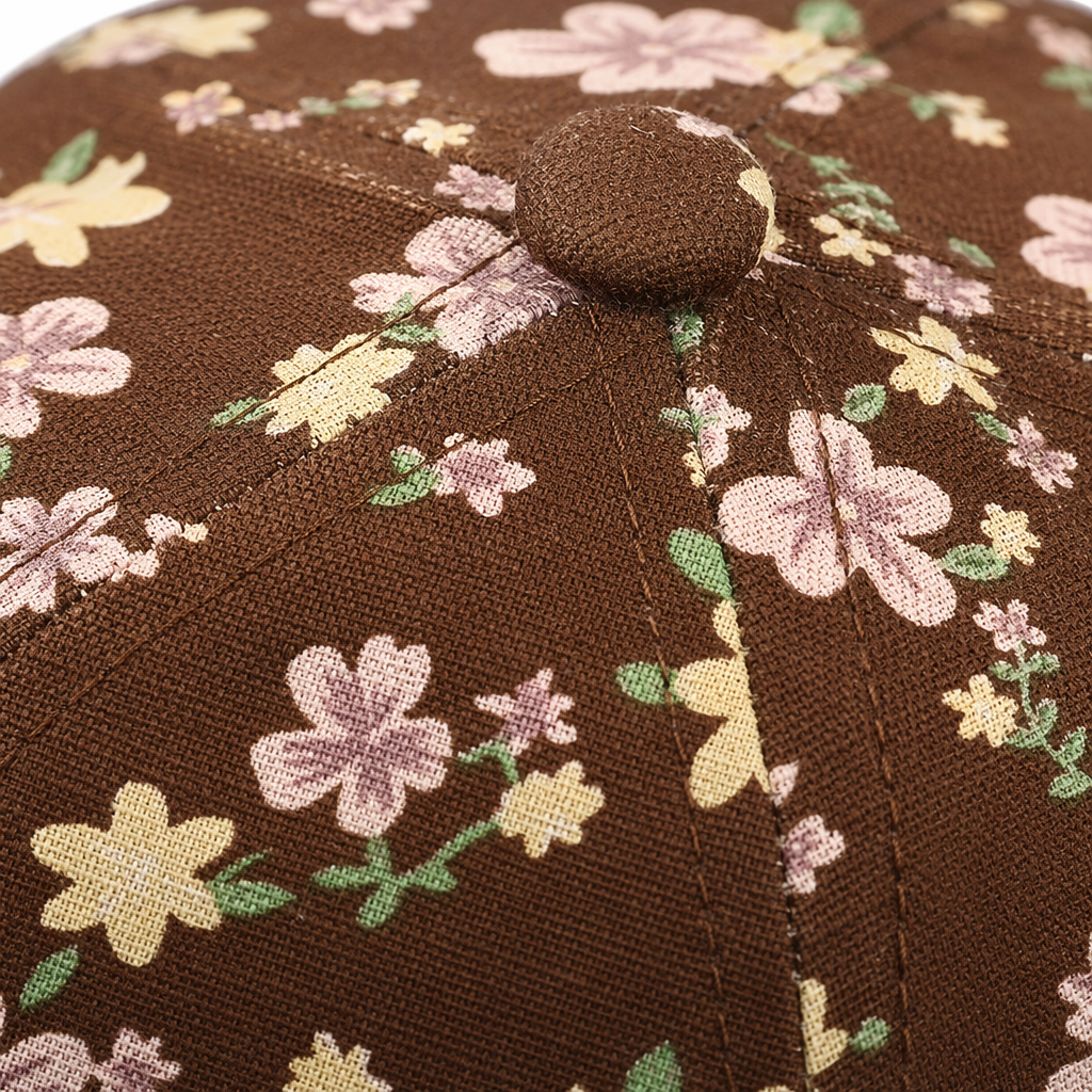 Brown floral baseball cap for women, casual and versatile, with adjustable sunshade and soft top Application Scenario