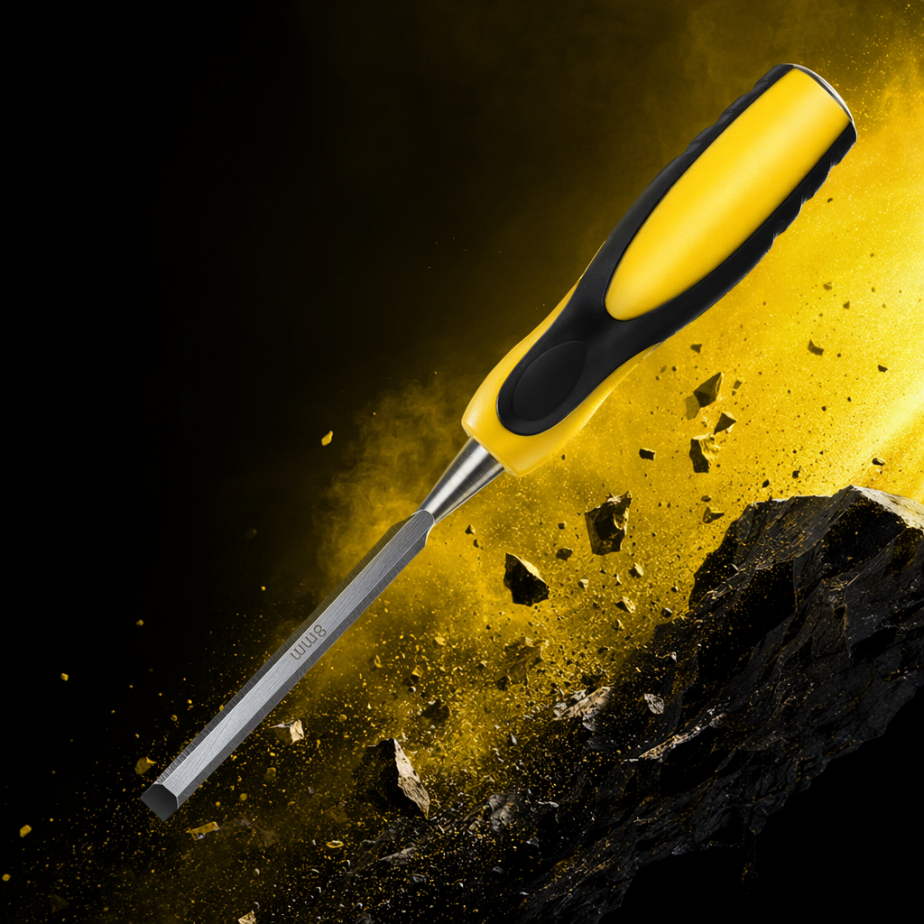 Yellow and black handle chisels for woodworking metal are available in multiple specifications. They are practical and durable tools Specification image