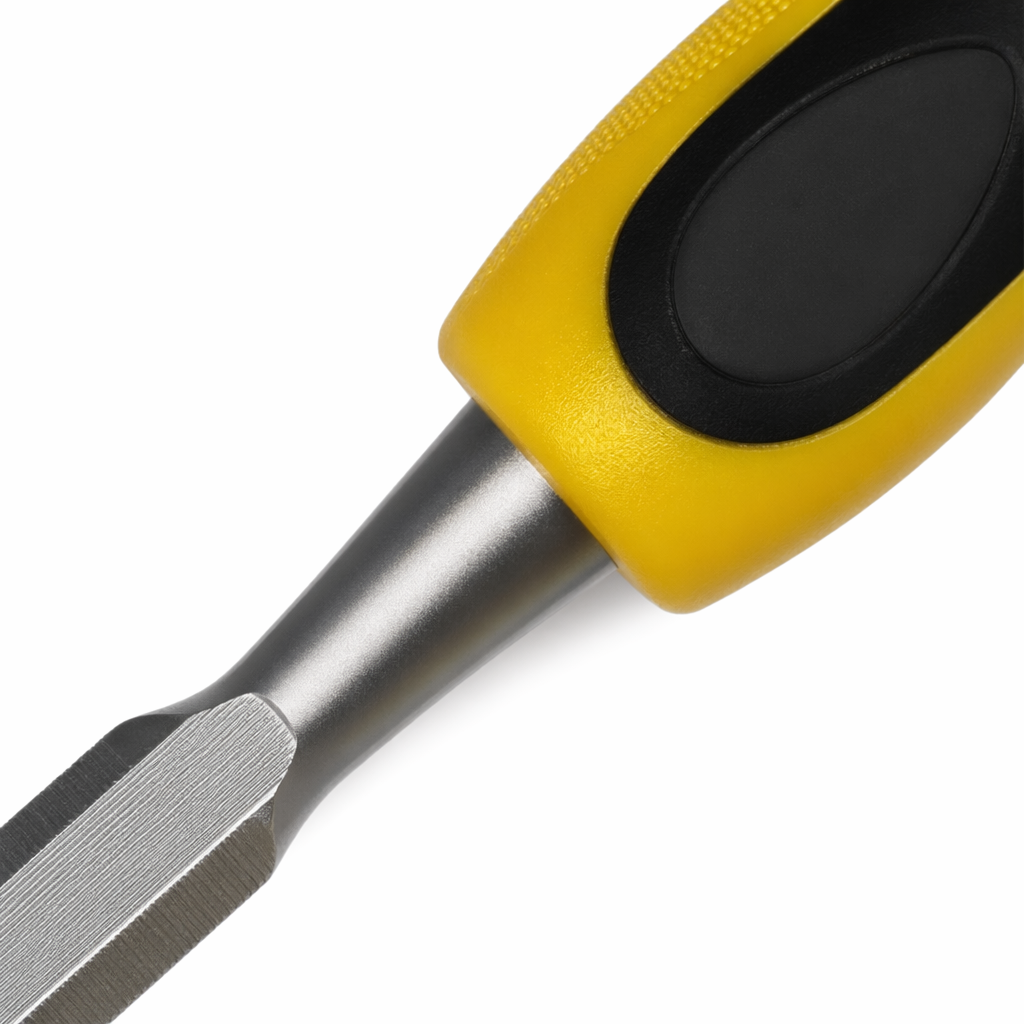 Yellow and black handle chisels for woodworking metal are available in multiple specifications. They are practical and durable tools Application Scenario