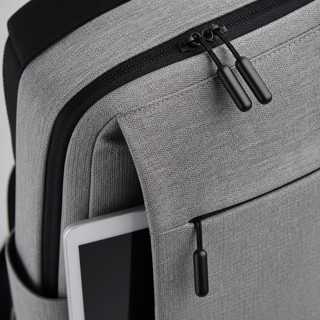 This grey, simple and fashionable backpack is suitable for both men and women, with a large capacity and is lightweight for travel and commuting Application Scenario