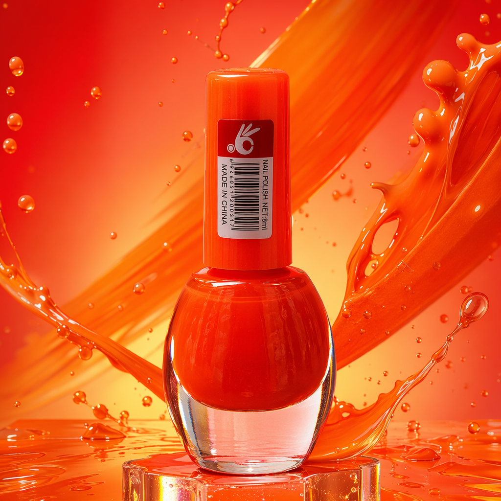 Orange nail polish, bright, long-lasting and quick-drying nail oil Specification image