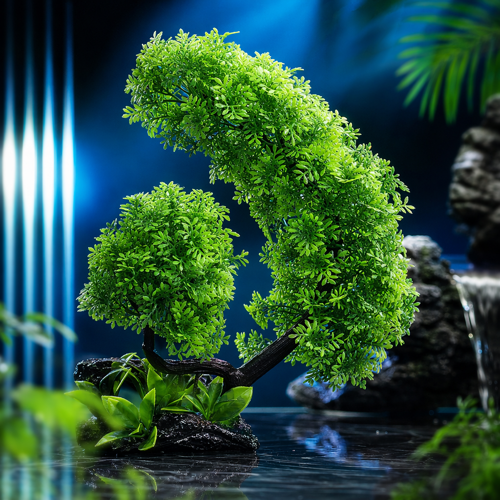 Green artificial bonsai trees, indoor decorative simulation green plant ornaments, suitable for living rooms, bedrooms and balconies Specification image