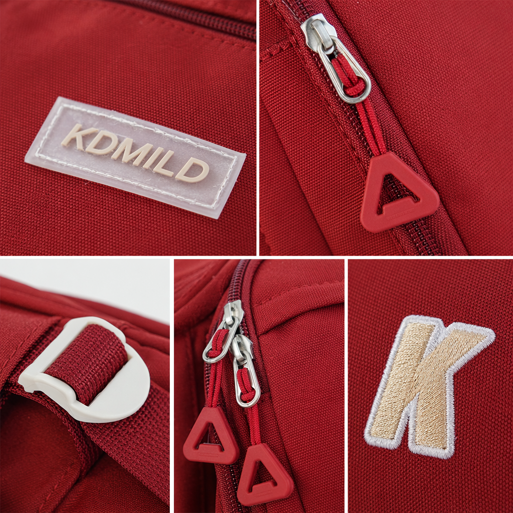This red backpack is a fashionable student commuting large-capacity, lightweight and wear-resistant travel backpack Application Scenario