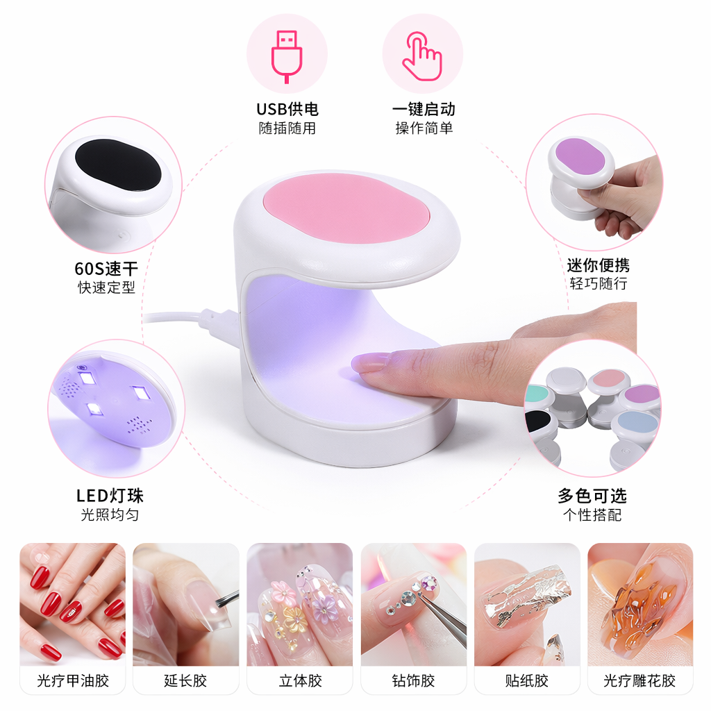 A portable small container with a white multi-color lid