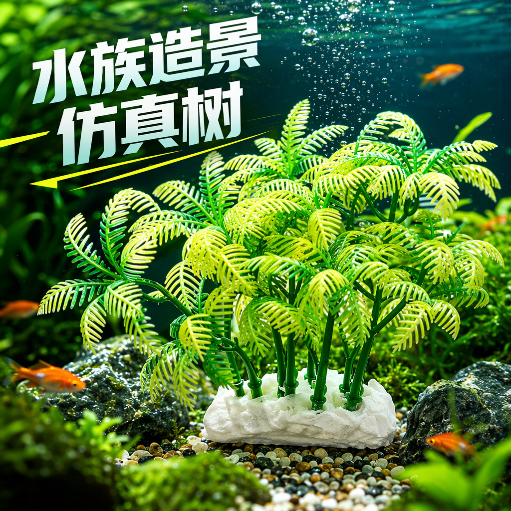 Green and yellow plastic palm tree decorative items for home, courtyard and balcony Specification image