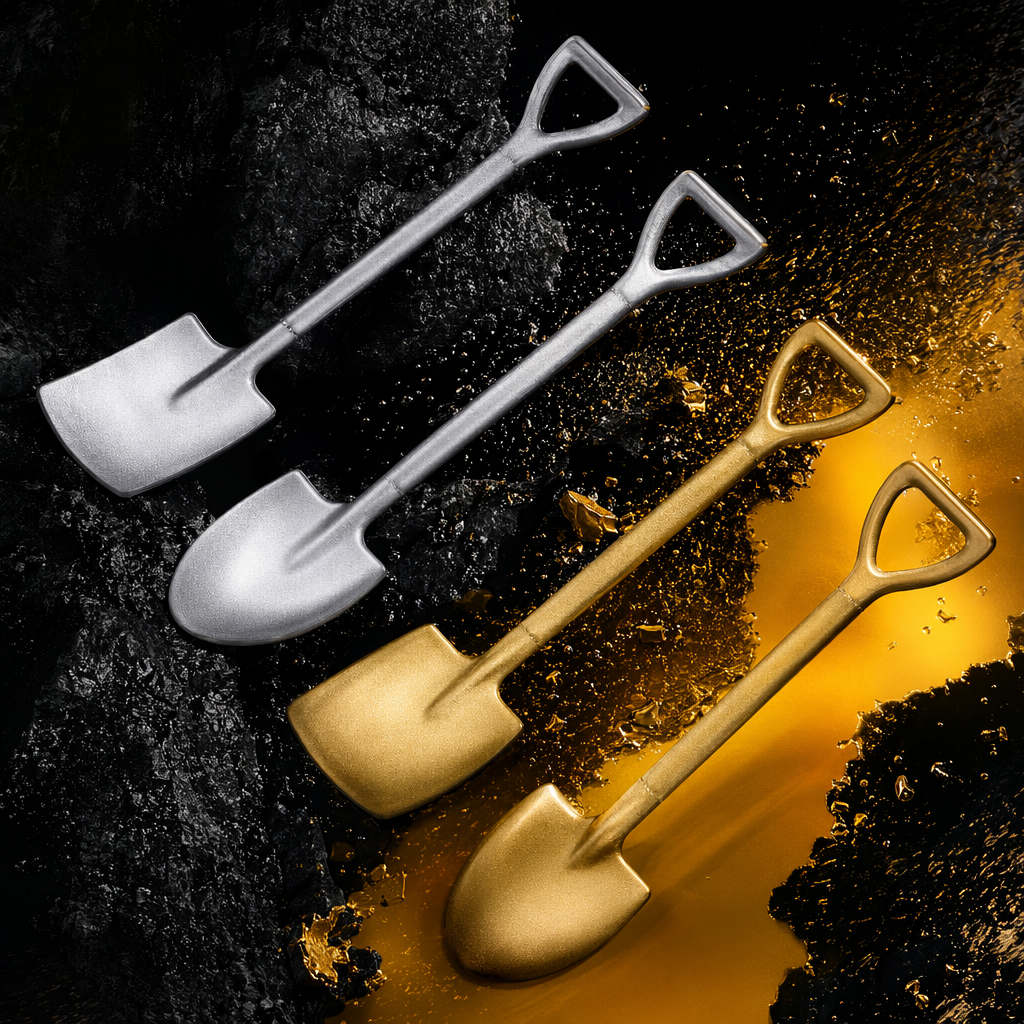 Silver small spatula, golden small spatula, kitchen baking scooping and digging spoon set Specification image