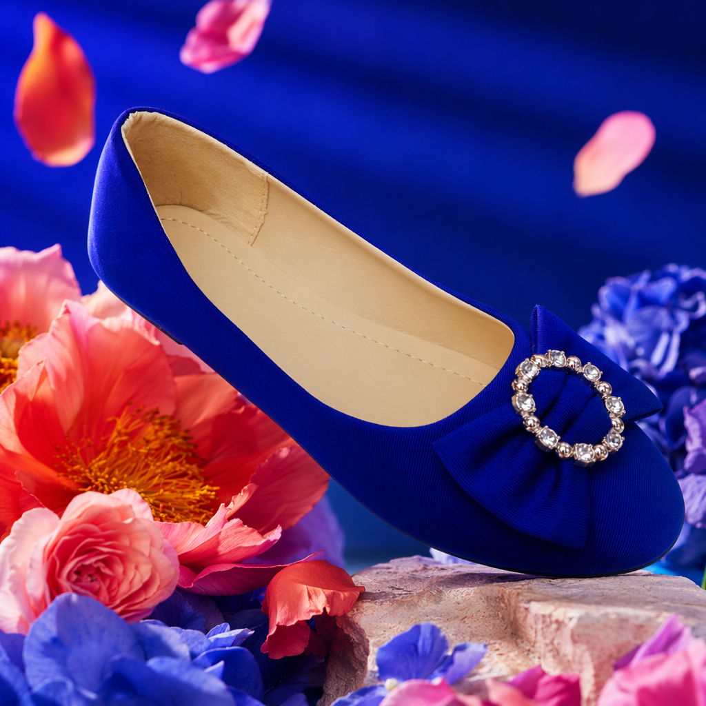 Blue flat shoes for women, casual, versatile, comfortable, anti-slip, soft sole sole Specification image