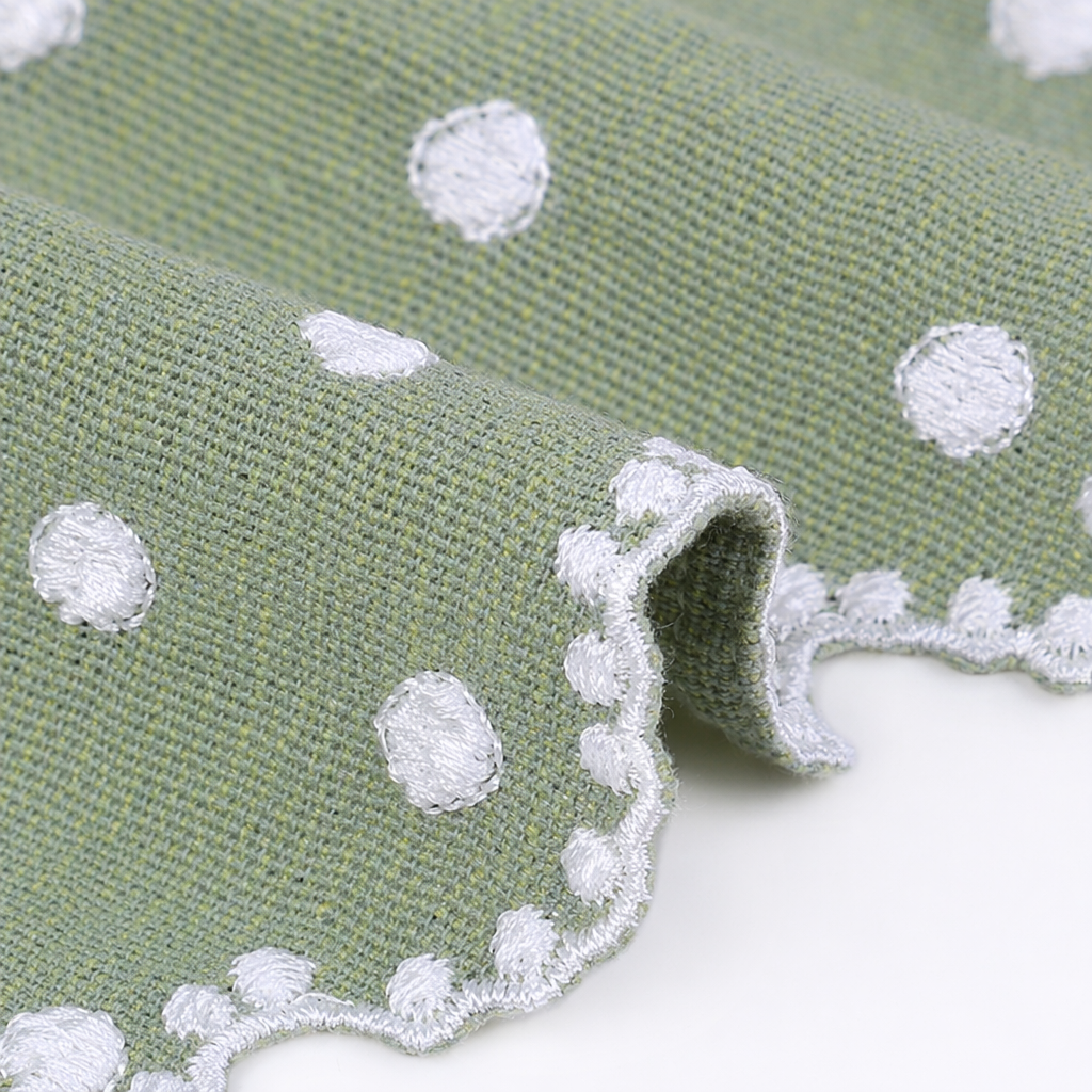White polka dot lace trim decorative fabric, DIY handmade accessories, suitable for home clothing Application Scenario