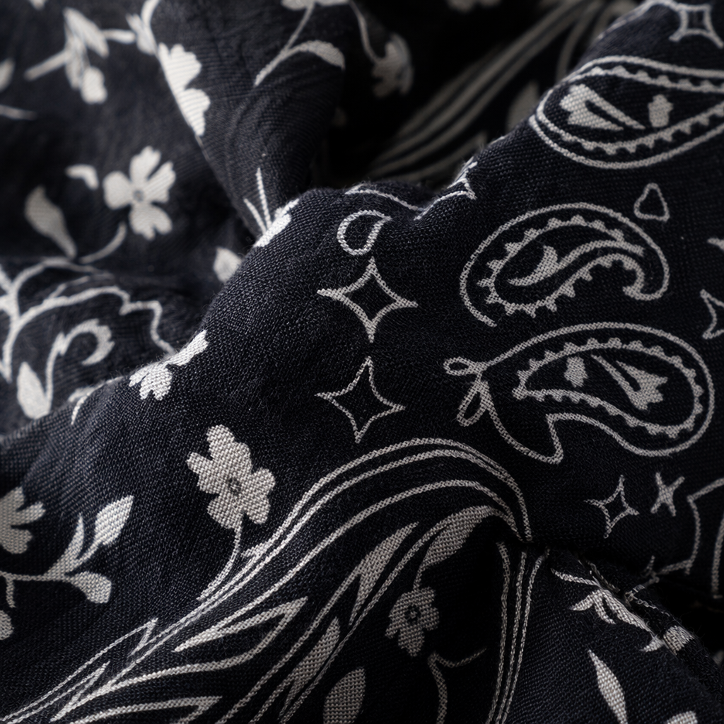 Black floral Paisley patchwork square scarf, a fashionable printed silk scarf for women Application Scenario