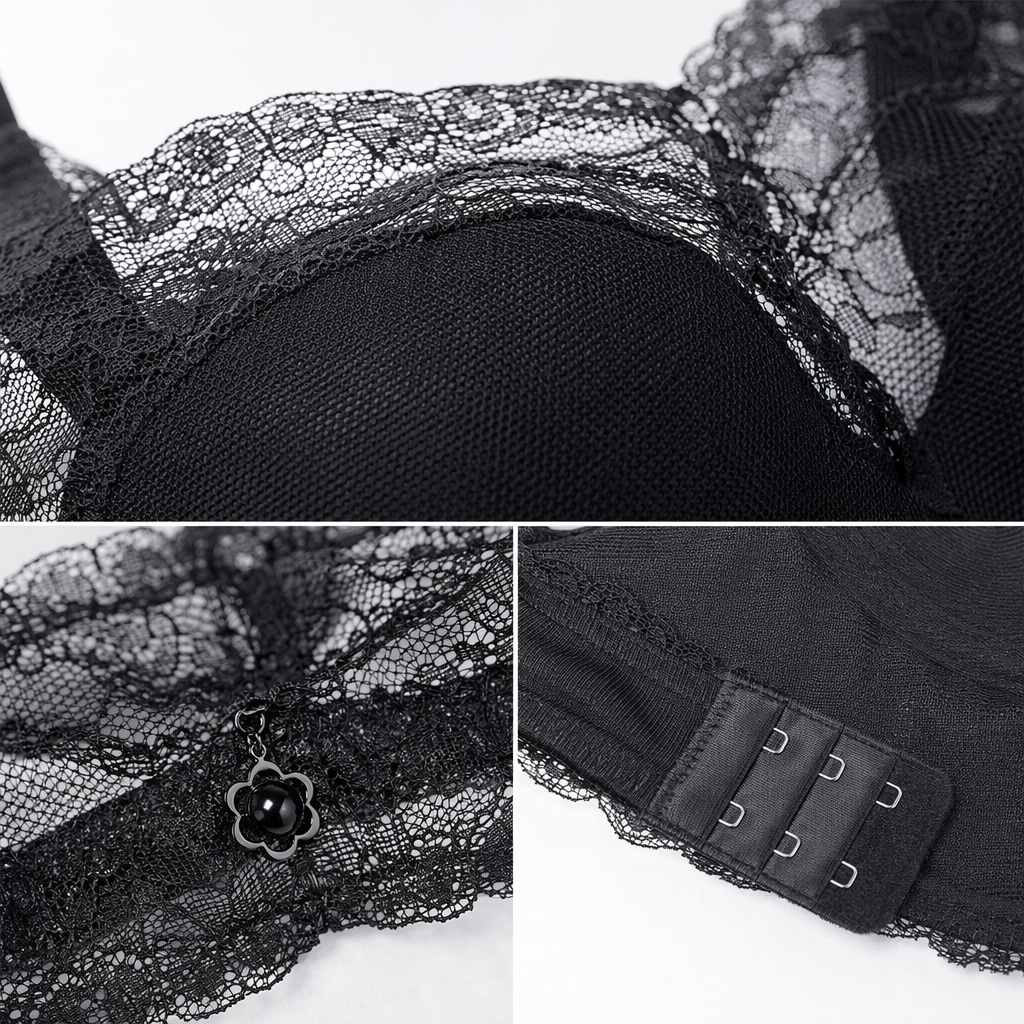 A black lace bra with rabbit ears, a big chest and a small look Specification image