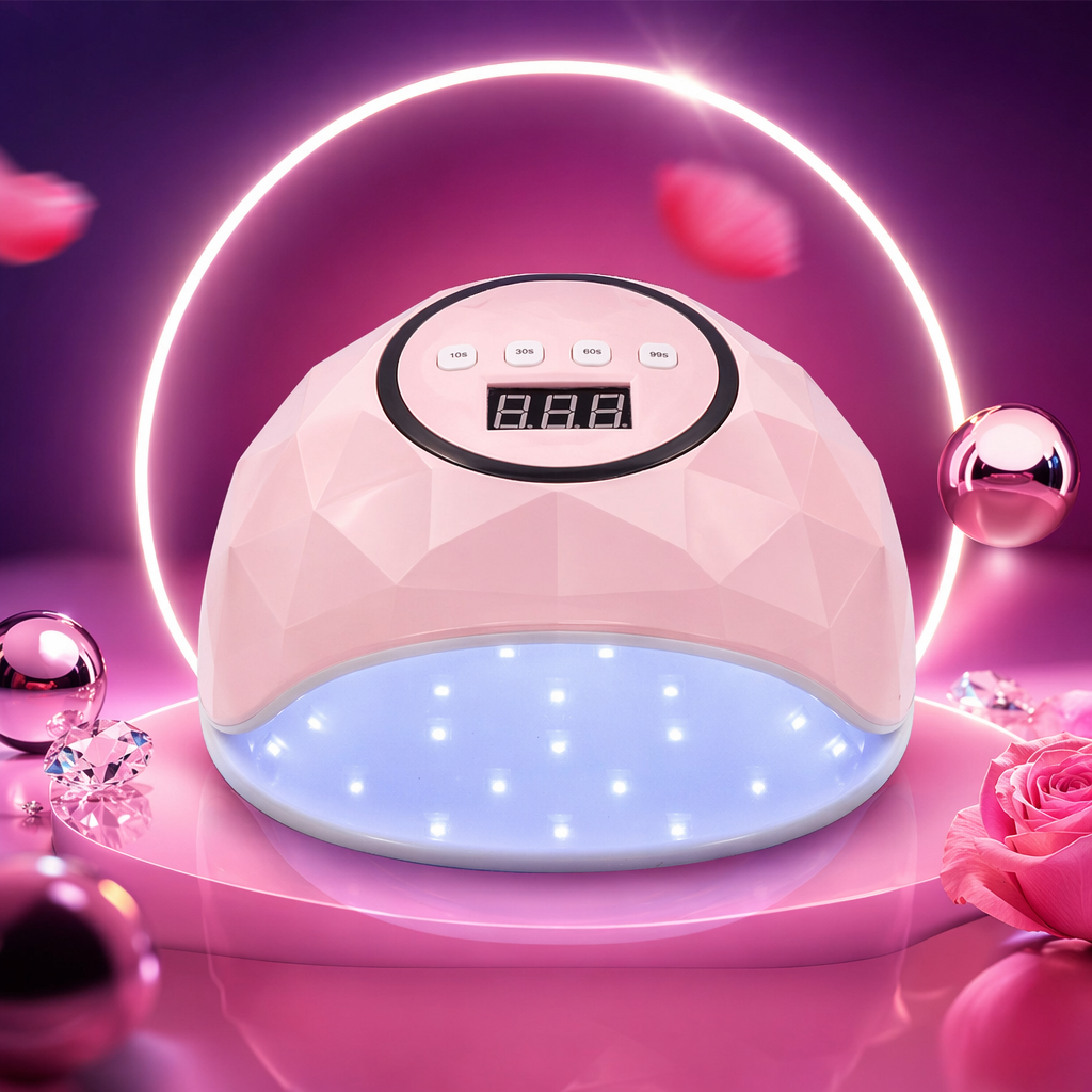 Pink polyhedral UVLED nail lamp 36W quick-drying smart timed charging model Specification image