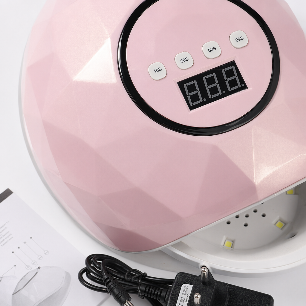 Pink polyhedral UVLED nail lamp 36W quick-drying smart timed charging model Application Scenario