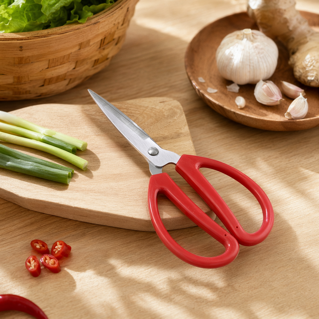 Three pairs of colorful handle scissors made of stainless steel, sharp for home use, multi-functional for cutting paper and cloth details Picture