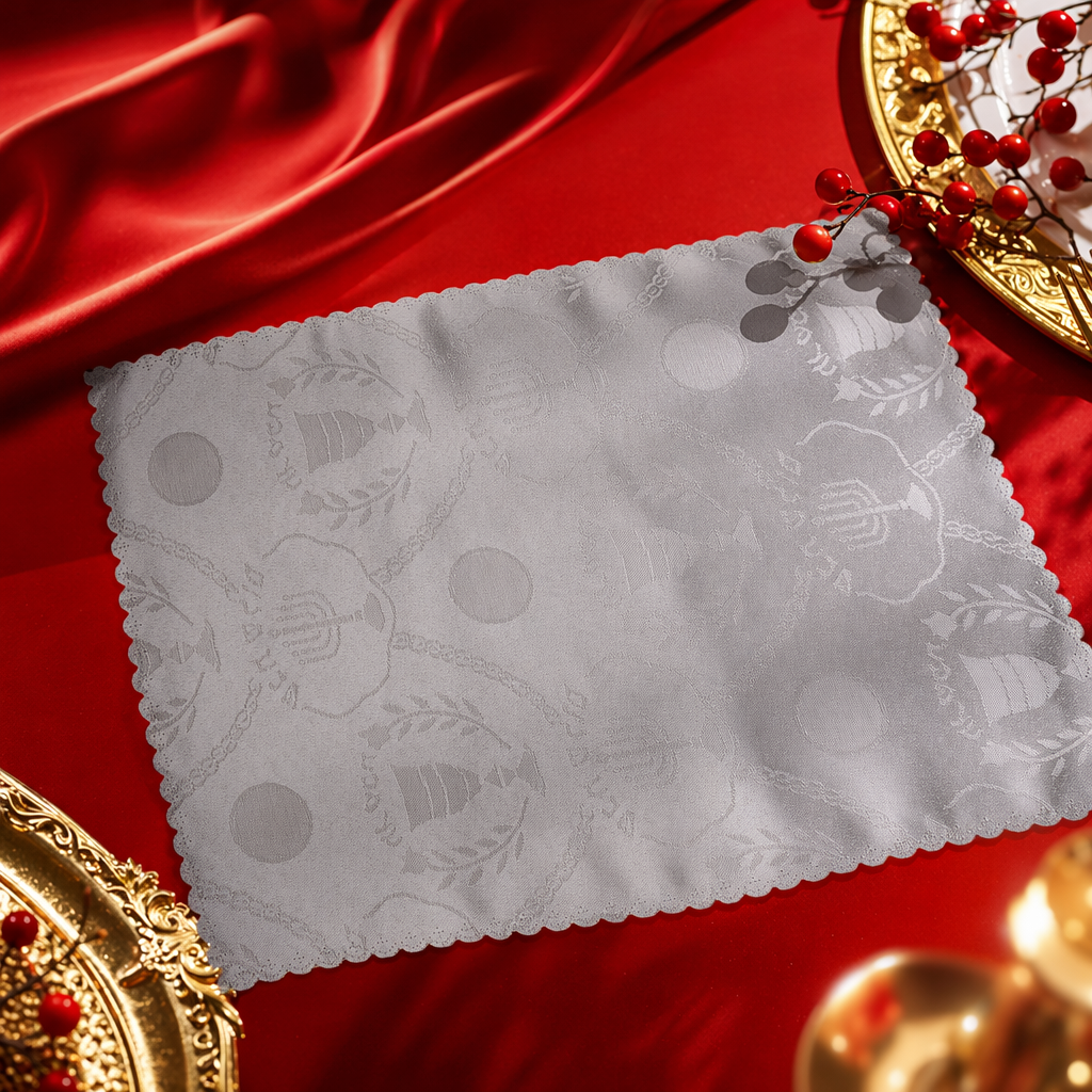 White jacquard waterproof and oil-proof placemats Specification image