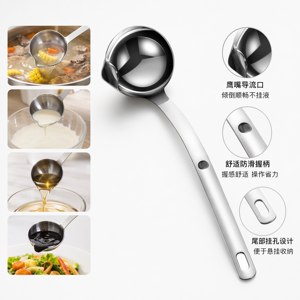 Silver metal soup spoons, stainless steel household long-handled spoons, table utensils, kitchenware